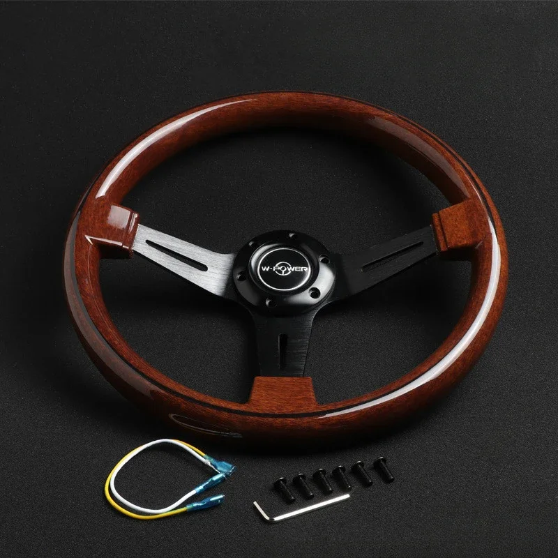 Automobile Refitting 14 Inch Inner Diameter of Peach Wood Grain 350mm Universal Steering Wheel