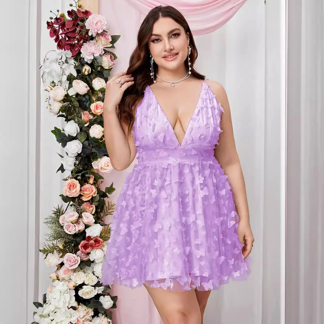 

High-end elegant women's clothing short suspender dress women clothing halter waist deep V sexy evening dresses