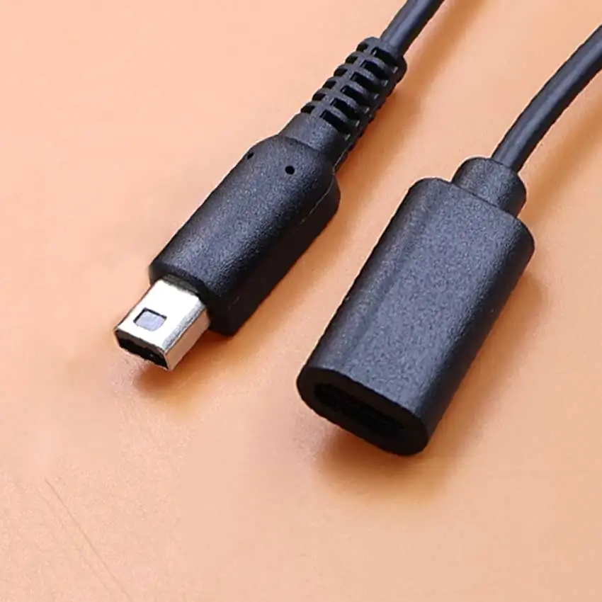 JCD 1/2/5pcs USB Type-C Female Socket Charging Cable Power Line For NDSi 2DS 3DS LL XL USB C Game Console Conversion Wire