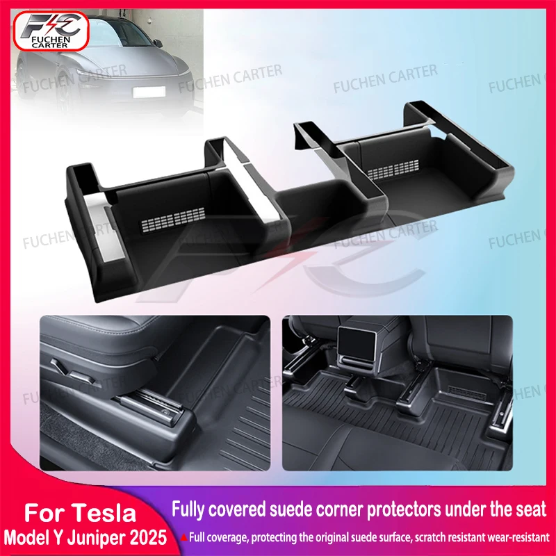 

For Tesla New ModelY Juniper2025 TPE Under Seat Corner Guard Seat Slide Rails Protector Cover Anti-Kick Car Interior Accessories