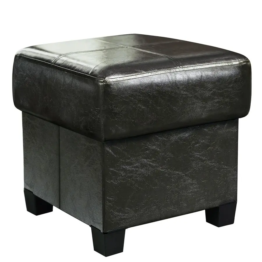 

Storage Ottoman Cube Folding Footstool PU Leather Storage Bench with Legs, Storage Chest for Living Room, Bedroom, 15.7 x 15.7 x