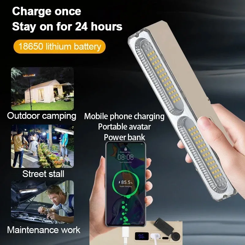 20CM/30CM/40CM Luce notturna a LED ricaricabile a tre colori variabili Luci intelligenti multifunzionali Lampada da notte da campeggio esterna