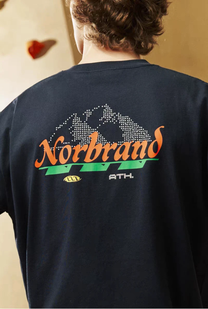 

Summer new sporty theme mountain print round-neck T-shirt, outdoor commuting and casual all-purpose short-sleeved T-shirt