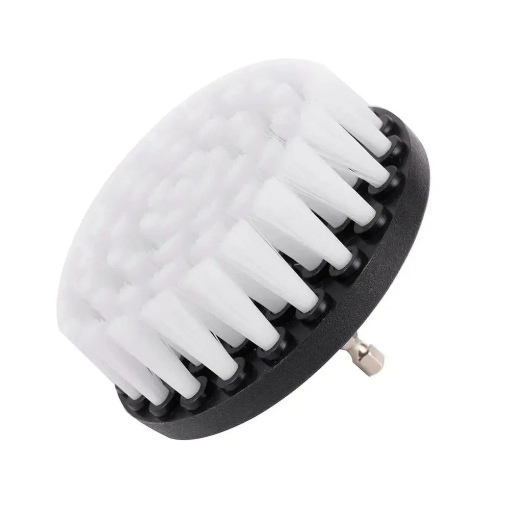 1Pcs Durable Nylon Drill Soft Brush 4/5inch White Electric Drill Brush Cleaner Power Scrubber Brush Car Wash Tool