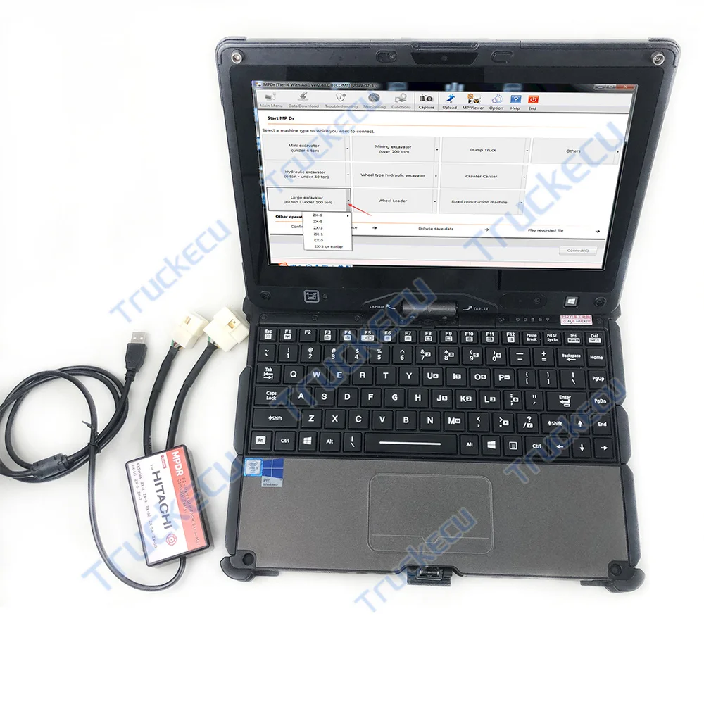 

getac v110+Excavator Diagnostic Cable for hitachi Dr ZX Heavy Diagnosis tool 4pin and 6pin cont connectors USB Cable