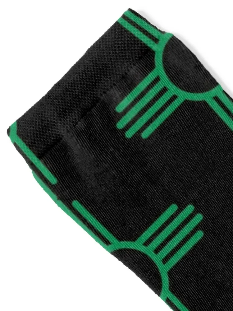 Zia Symbol - Green Sun Socks winter essential designer custom Men's Socks Women's