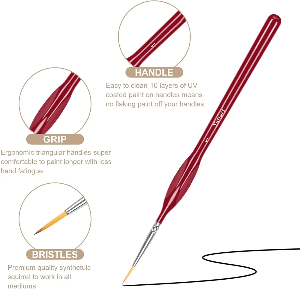 11Pcs Fine Detail Paint Brush Miniature Painting Brushes for Mini Paints Brush Set for Acrylic, Watercolor, Oil, Face, Nail