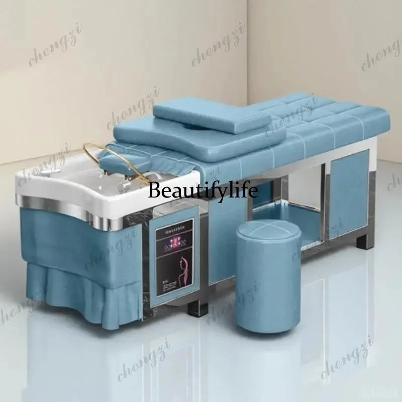 

PP Thai Function Shampoo Chairs Fumigation Water Cycle Hairdressing Special Use Shampoo Chairs Comfort Lie Flat