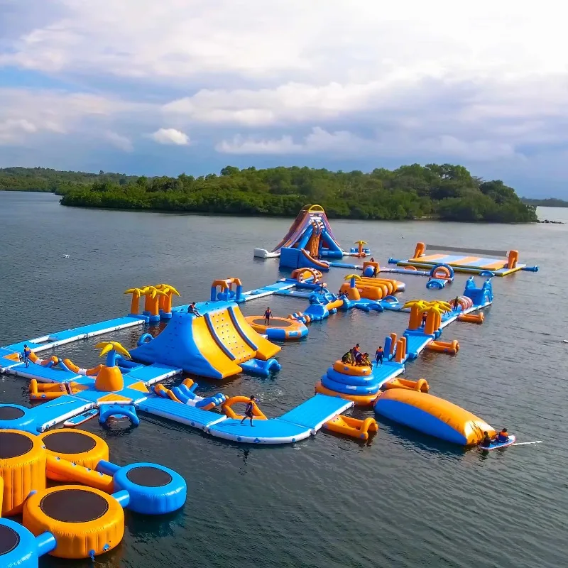 Customizable Large Inflatable Aqua Sports Bouncer Castle New Design Floating Water Park for Amusement by Sea or Lake