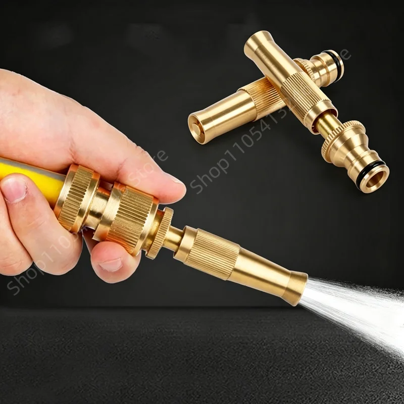 1Pcs Adjustable Brass High Pressure Direct Spray Sprinkler Car Washing Water Gun Gardening Vegetable Irrigation Spray Gun