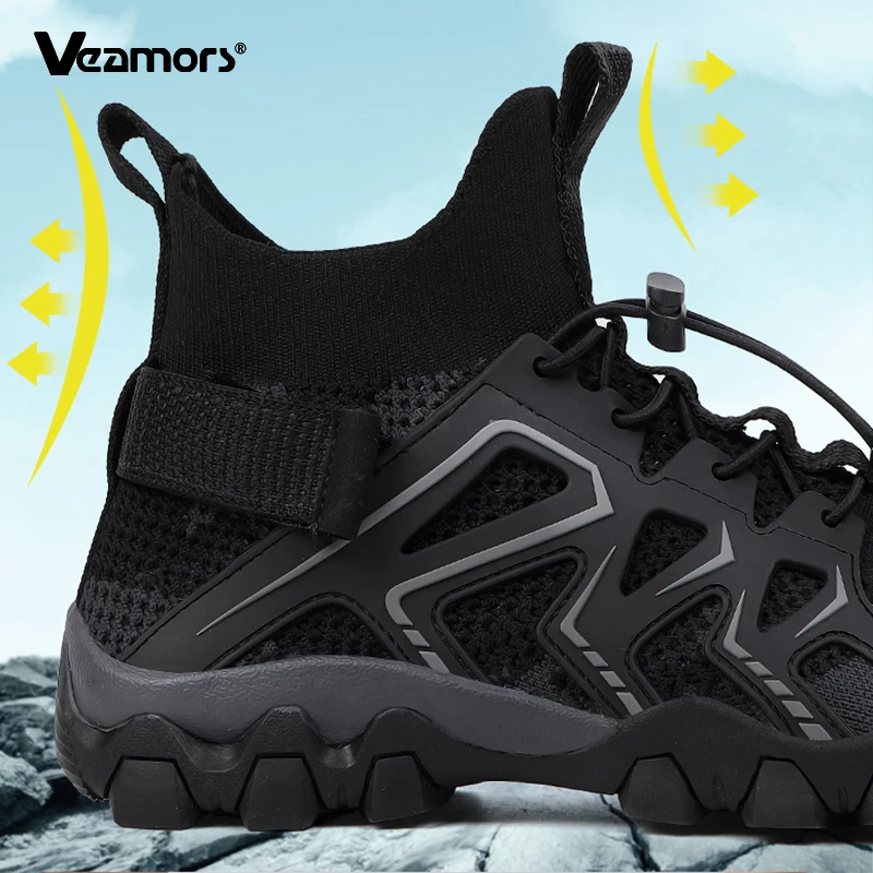 High-Top-Outdoor-Sneaker für Herren, rutschfeste Damen-Wanderschuhe, atmungsaktive Mesh-Sneaker für Paare, für Trekking, Camping, Wandern