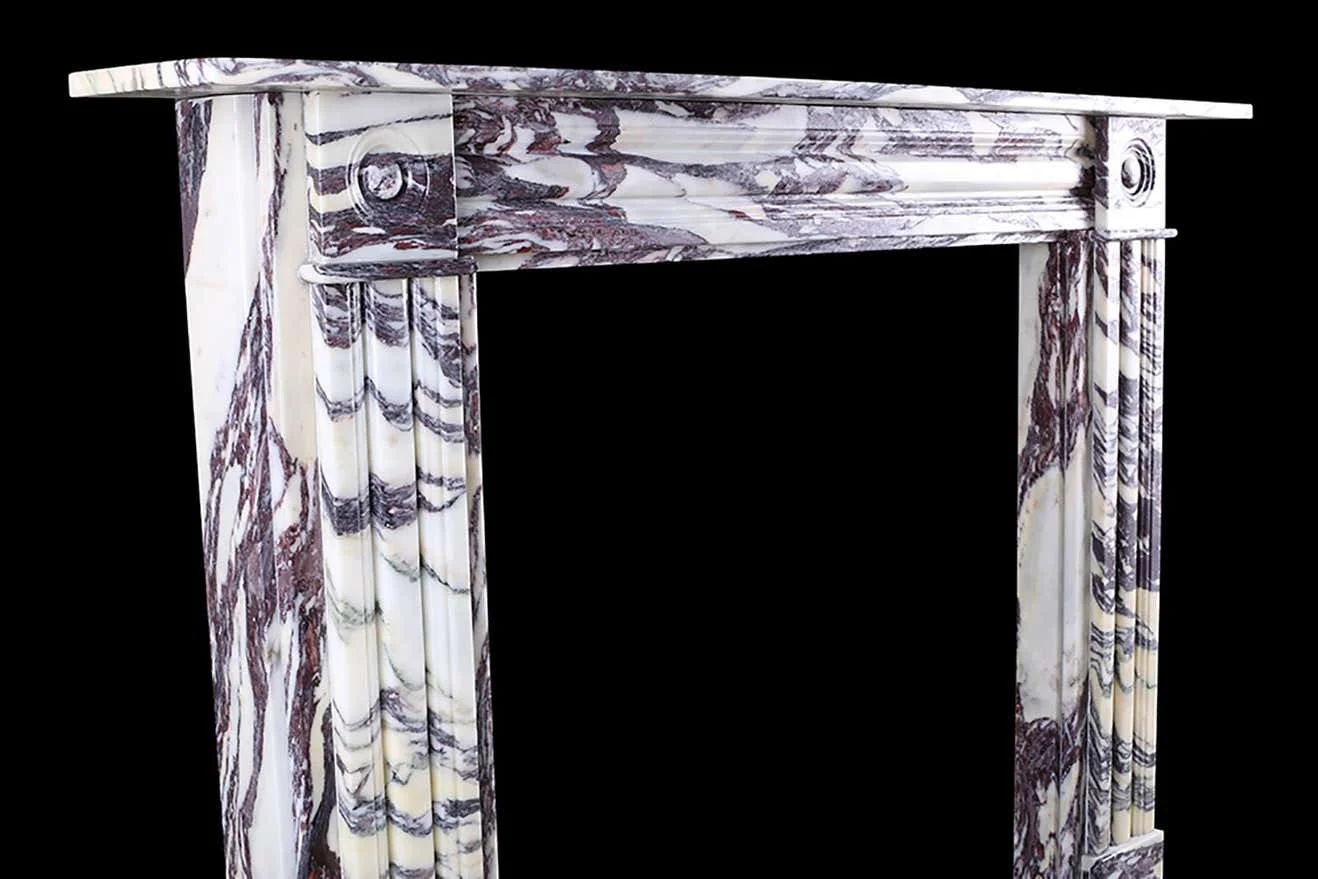 Fashion Indoor White Natural Stone Mental Marble Fireplace Double-Slip Georgian Style Fireplace Surround Italian Violette Marble