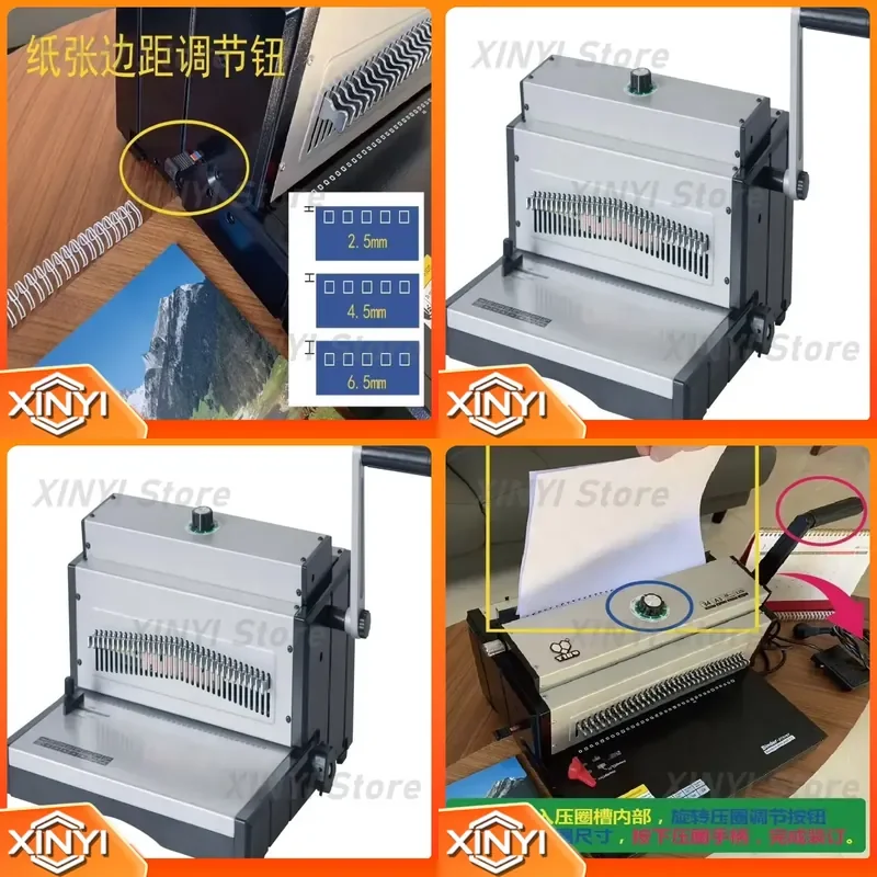 for ET8707 Desktop Semi-automatic Double Loop Wire Binding Machine for Notebook