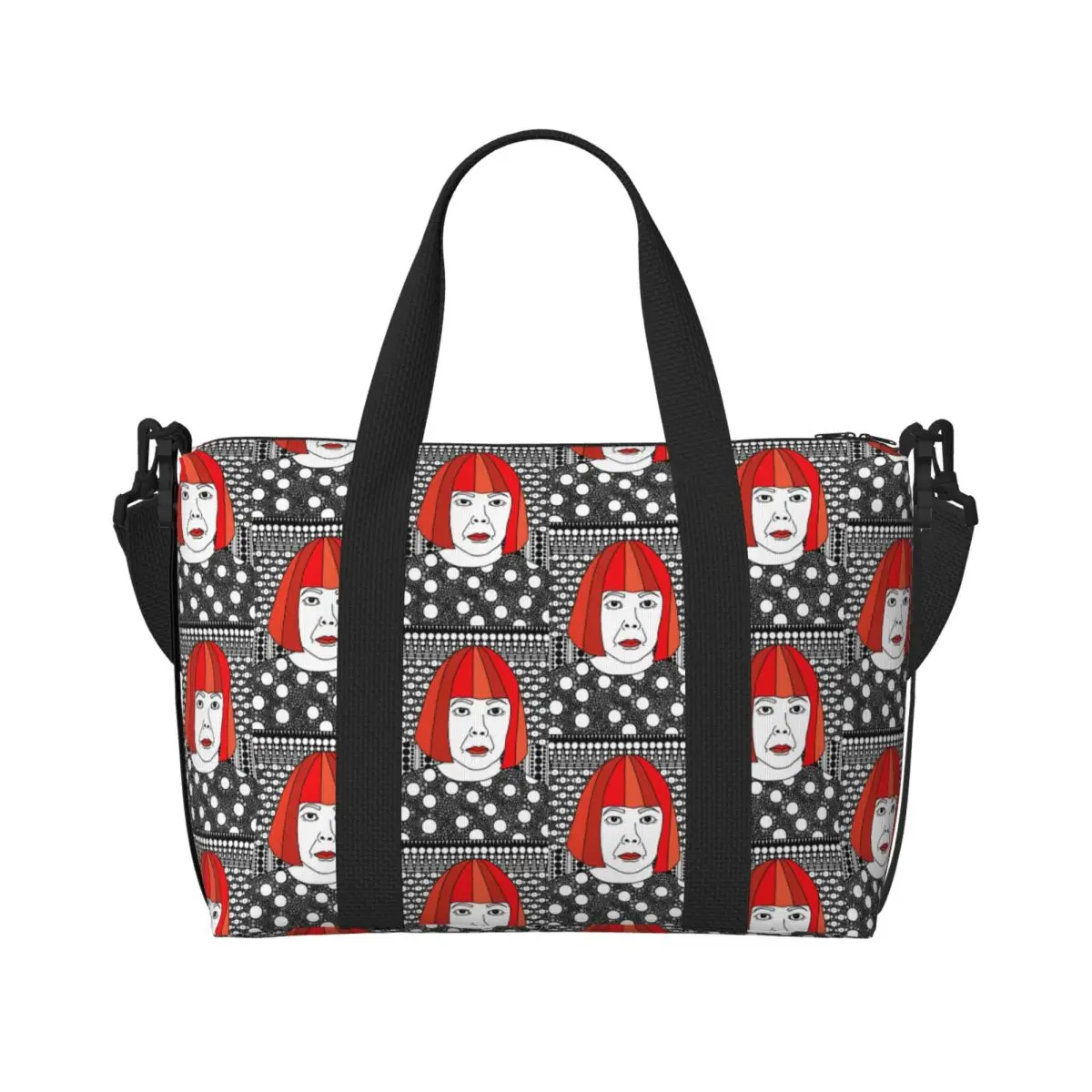 Custom Yayoi Kusama Abstract Art Tote Bag Women Large Capacity Beach Gym Shoulder Travel Bag