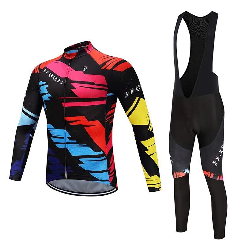 

Men Long Sleeve Bicycle Cycling Sets Quick Dry Colorful Pattern 3D Padding Cushion Sport Jerseys Customized/Wholesale Service