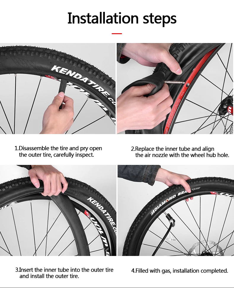 2 Stück KENDA Fahrrad-Schlauch 700C 23C 25C 28C 35C 45C Schrader Presta Ventil Schlauch Rennrad-Schlauch Reifenkammer – Detail 12