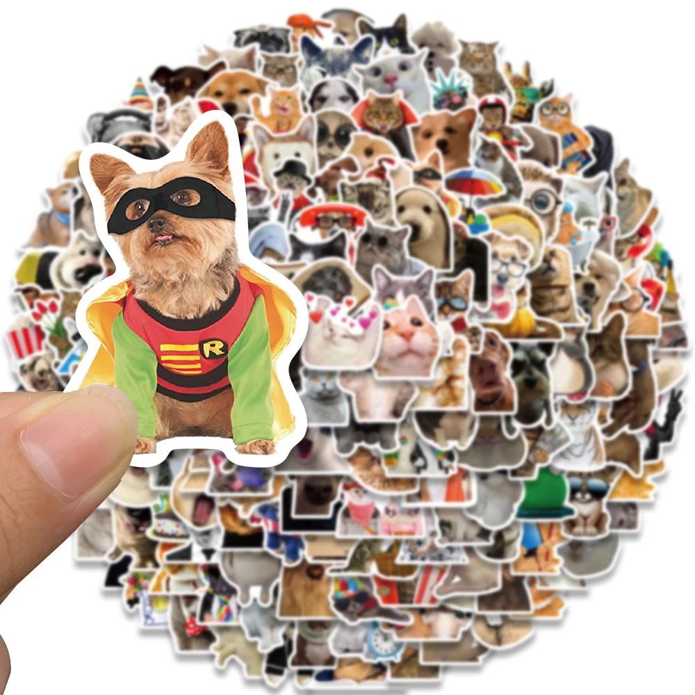 50/100/200pcs Cute Cat Dog Stickers Cartoon Animals decalcomanie per bambini Laptop Guitar bagagli skateboard adesivo per casco da bicicletta