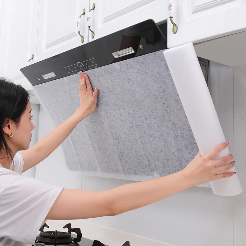 5M/ Roll Range Hood Filter Paper, Disposable Kitchen Oil Absorbing Non-Woven Fabric,Easy To Clean, Deodorize Kitchen Ventilation