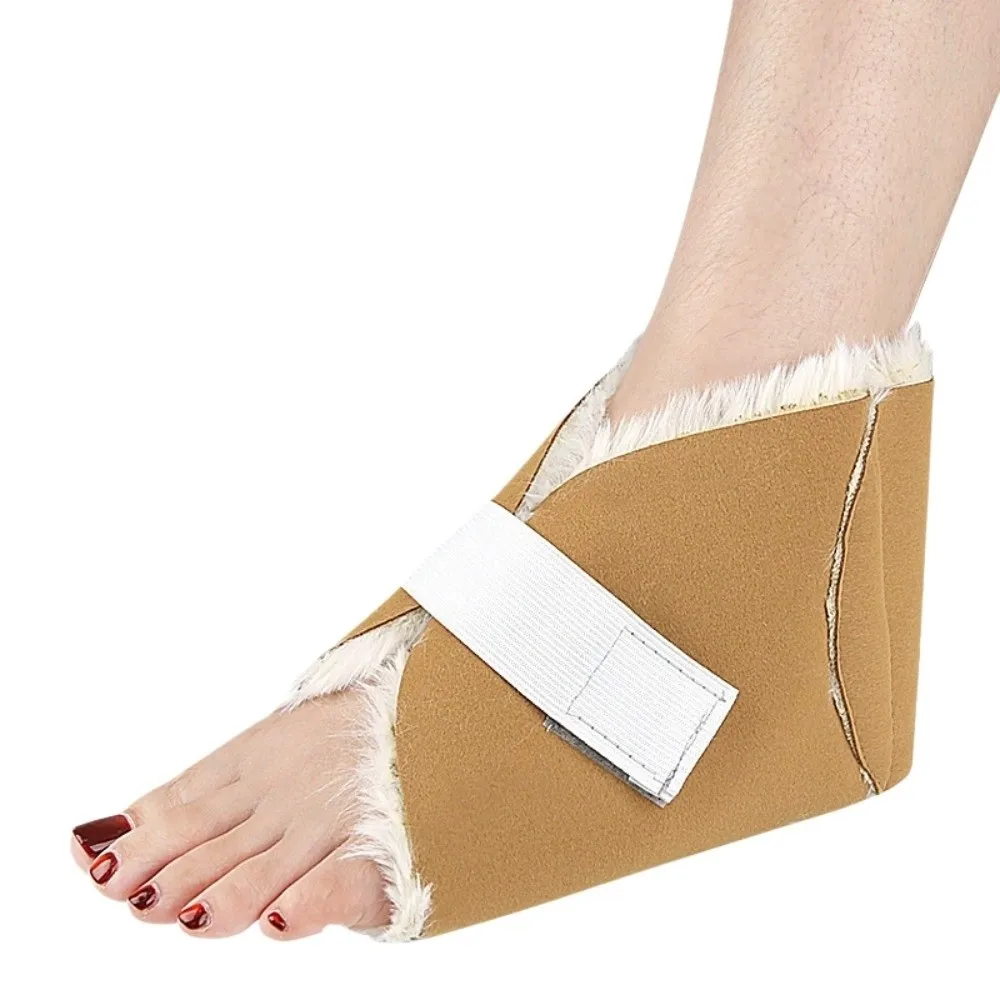 1 قطعة كعب القدم القطيفة دفئا الدافئة مع تأمين حزام أرنب الفراء غطاء الكاحل لينة سميكة جلد البقر قدم غطاء خريف شتاء #3
