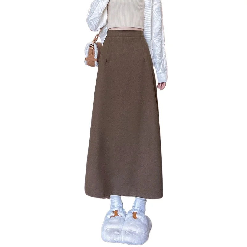 

Autumn and Winter Womens Long Skirts Fashion Faldas Mujer Bottoms Vintage Maxi Skirt Harajuku Casual Woman Clothes Jupe Saias