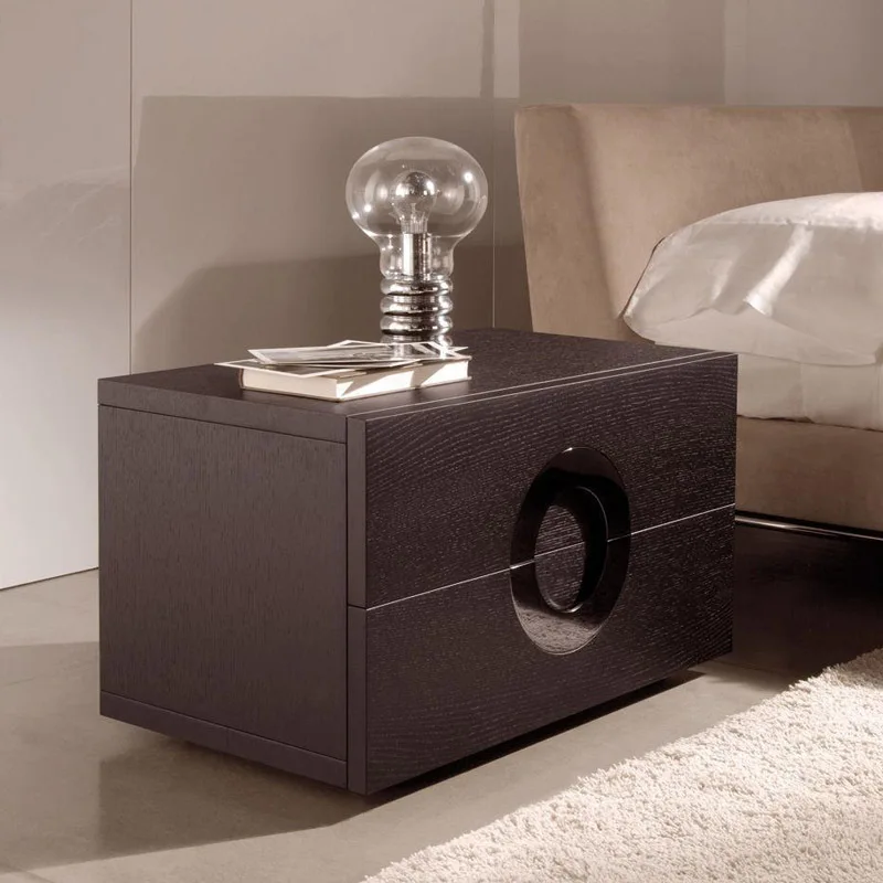 

Italian bedside table designer Italian minimalist solid wood light luxury small side cabinet bathroom hospital