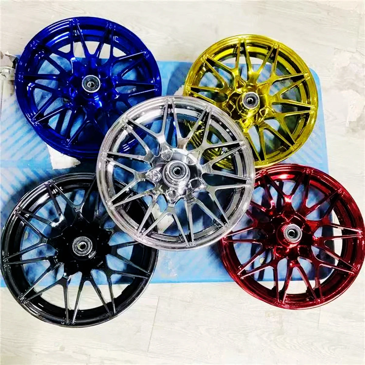 Universal 12*2.75 Motorcycle BMW-type chrome plating modified front wheel Rims For CygnusX BWS RSZ Little Monkey Niu Ninebot