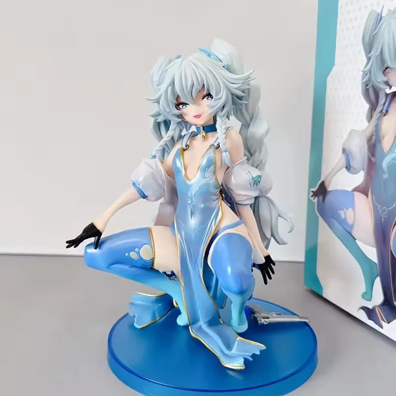 สาวใหม่ Frontline Cuique Mei Squatting ท่าทางตัวเลขการกระทําหางม้าคู่สาวสวยอะนิเมะรุ่นแชสซีเครื่องประดับของขวัญ