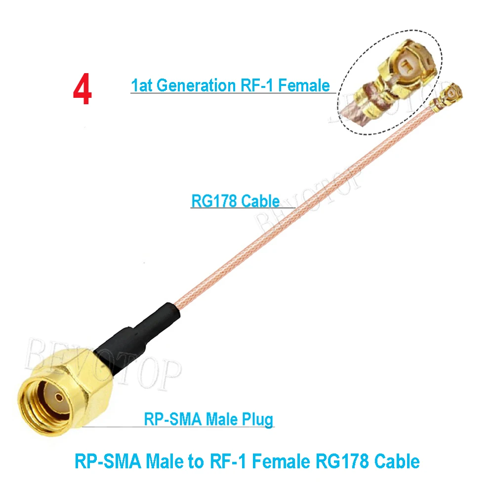10PCS/LOT RP-SMA/ SMA Female to uFL/u.FL/IPX-1 Female Connector RF Coax Pigtail Antenna Extension Jumper RG178 SMA to IPX Cable - view 5