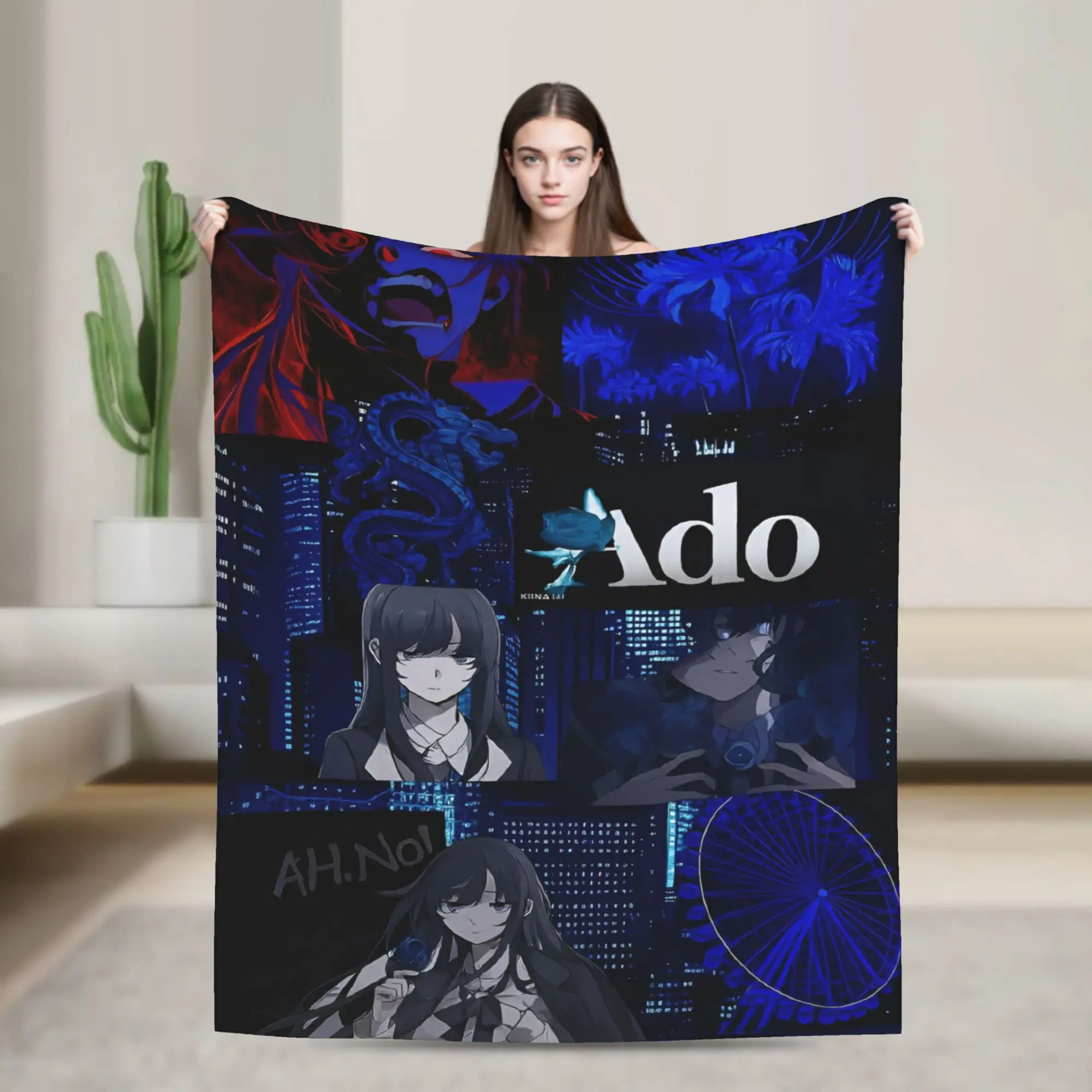 Ado Hibana World Tour Blanket Flannel Textile Decor Japan Singer  Multifunction Thin Throw Blanket for Home Travel Bedspread