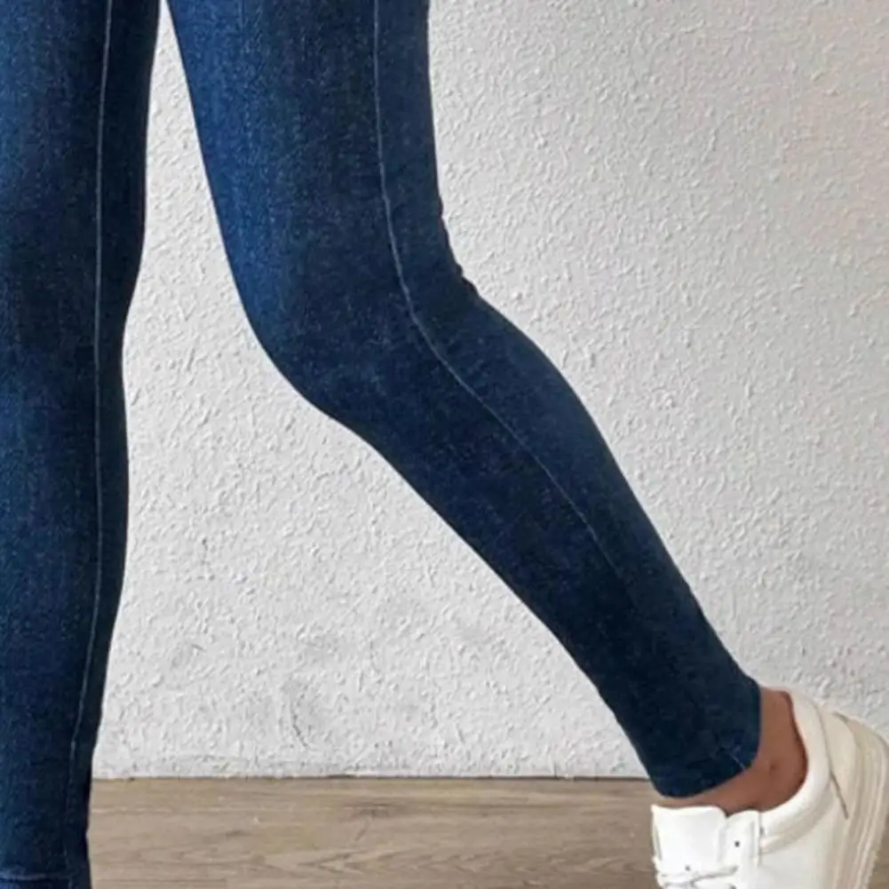 Grinding White Imitation Denim Casual Tight Pants Women's Legging high Stretch Fitness Yoga Pants Sexy Nine Point Pencil Pants