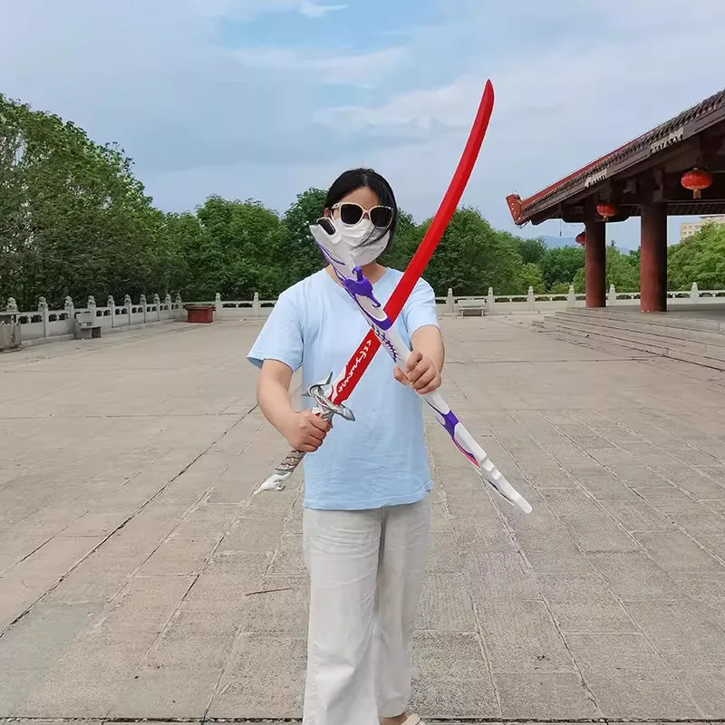 100 cm/33.37in Middeleeuws Zwaard PU Honkai: Star Rail Cosplay Katana Met Schede Model Props Feestartikelen Collectible Jongen Gift speelgoed