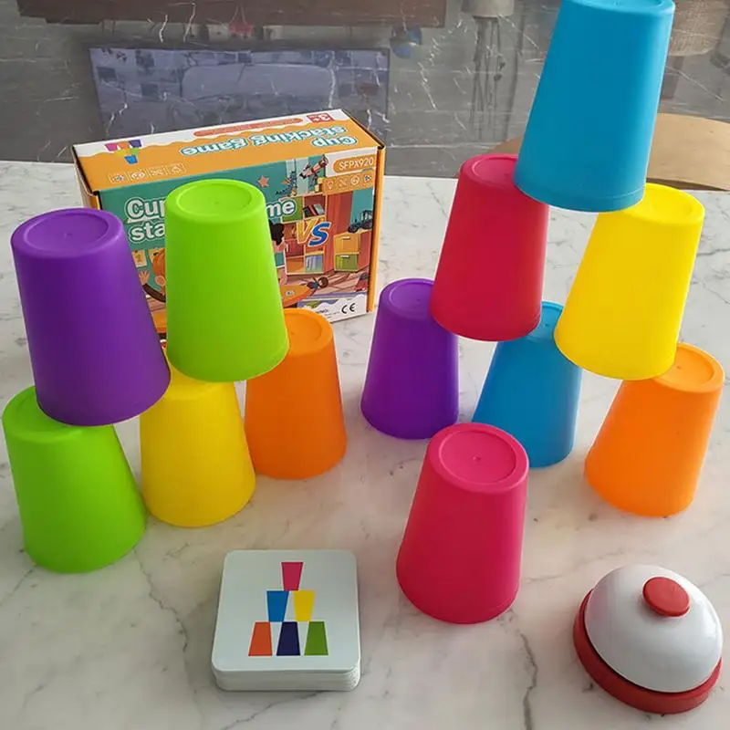 Cup Stapelen Spel Educatief Grappig Stapelen Nesting Cups Quick Cups Games Draagbare Leren Speelgoed Voor Fijne Motoriek Hand-Oog