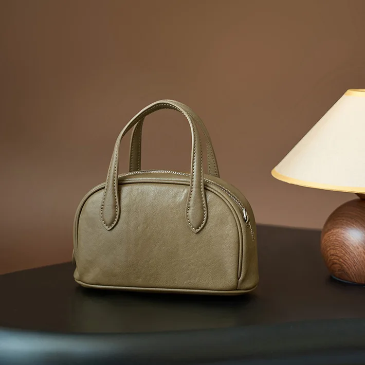 100% جلد طبيعي 2025 T tanned ريترو حقيبة يد نسائية السيدات المألوف التنقل البسيطة Crossbody الفتيات الكتف وسادة حقيبة #2