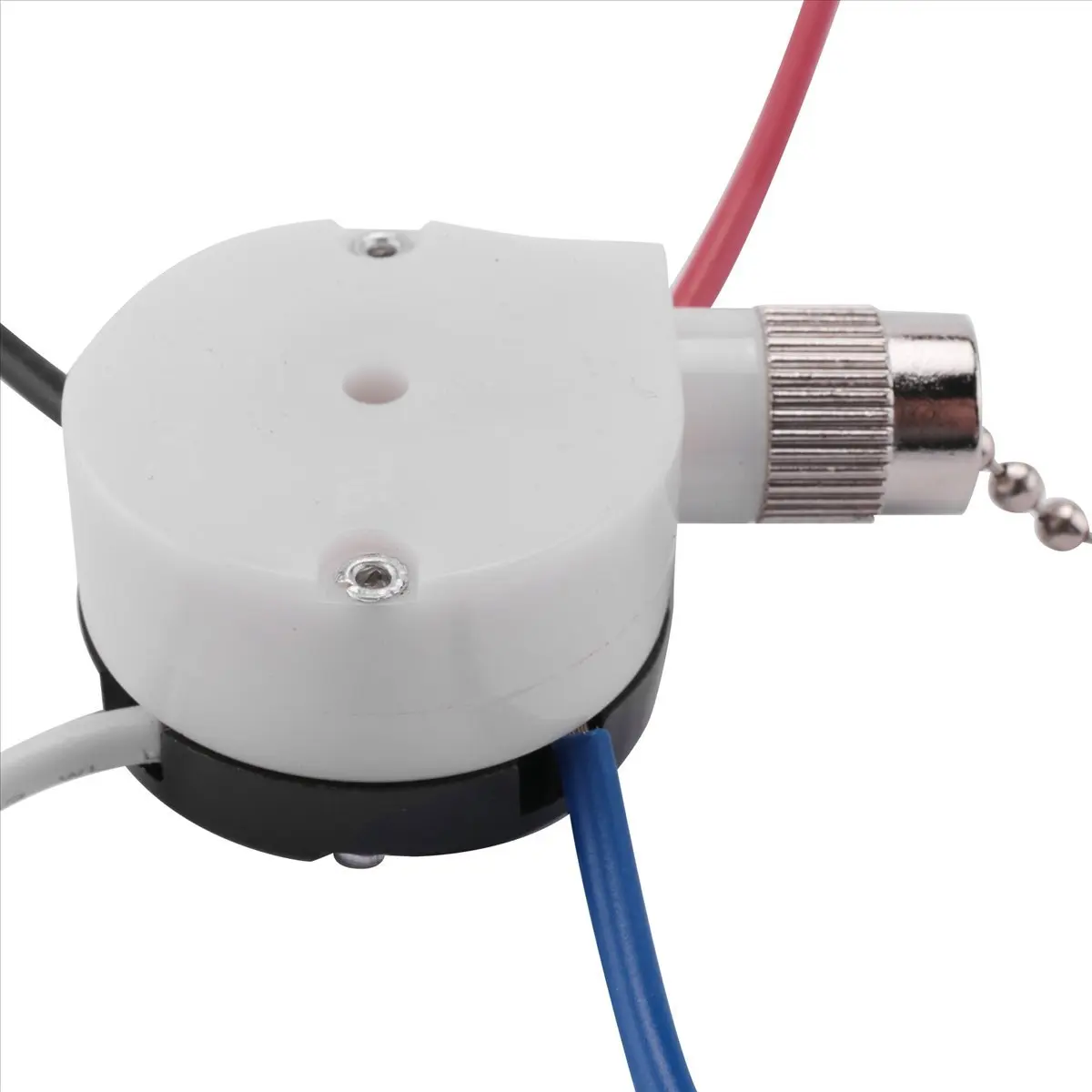ABQX Ceiling Fan Switch Kit 3 Speed 4 Wire, Fan Switch Zipper Speed Control Switch, ZE-208S Pull Wire Switch with Rope Silver