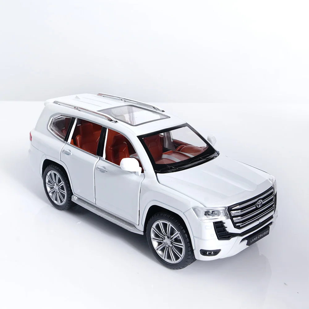 Land Cruiser LC300 white toy cars,  Die-cast metal car models for adults men, Automobile Collecting home decor, idel gifts