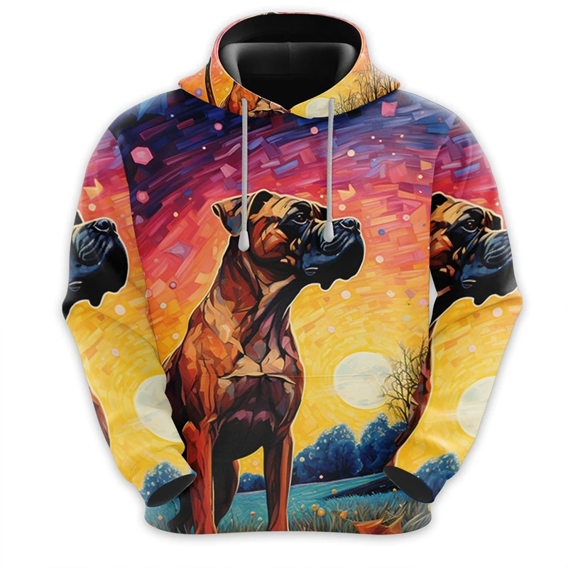 Graffiti Art Dog 3D Print Hoodies For Men Clothes Funny Husky Labrador Corgi Sweatshirts Cute Design Women Hoodie Unisex Y2k Top