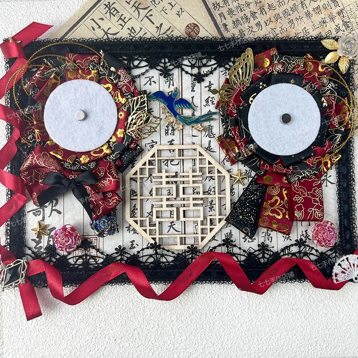 Quadratic Element Cosplay Bowknot Tie Insert Board, Ita Bag Badge Goods Display, Lace Ribbon Handmade Badge Display Board