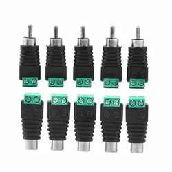 10pcs RCA Terminal Block CAT5 To Camera CCTV Video Balun RCA Female or Male Jack AV Screw Connector