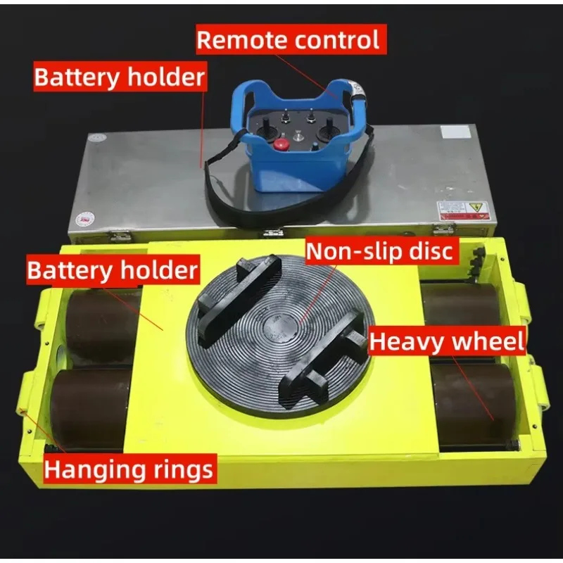 10-50T Mini AGV Electric Remote Control Material Handling Vehicle Mechanical Swivel Casters Ground Tank Transfer Equipment