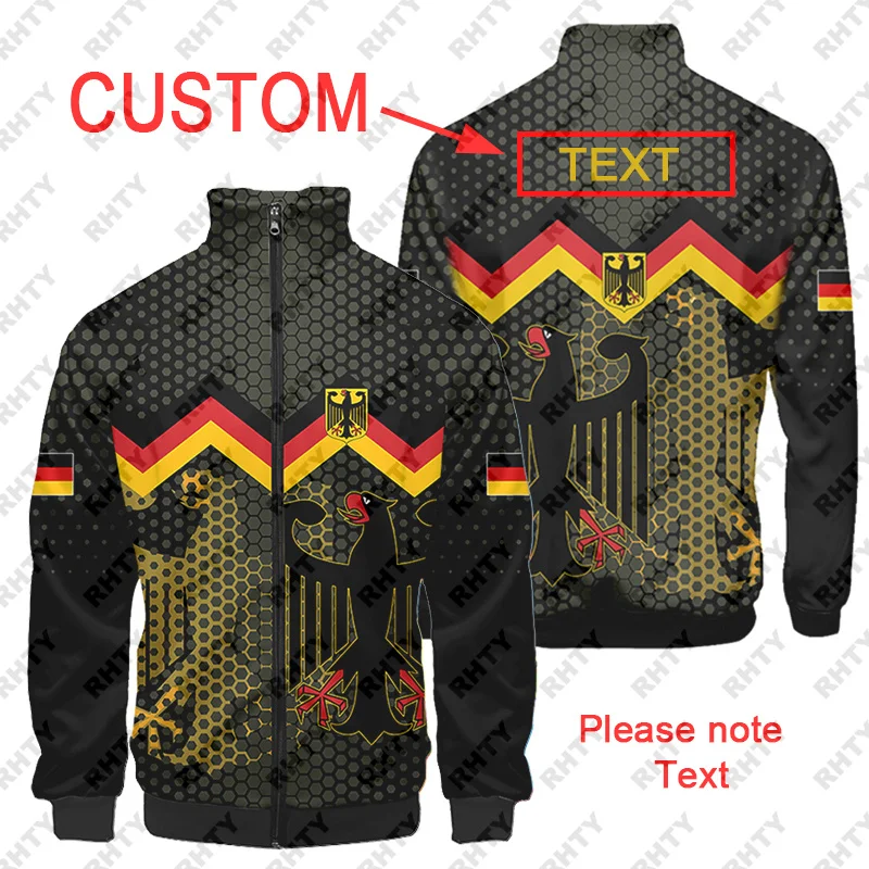 Germany 190\'s Retro Futebol Jasje Trainingspak Heren Zwart Deutschland Wapen Varsity Jasje Custom Unisex Fans Team Uniform
