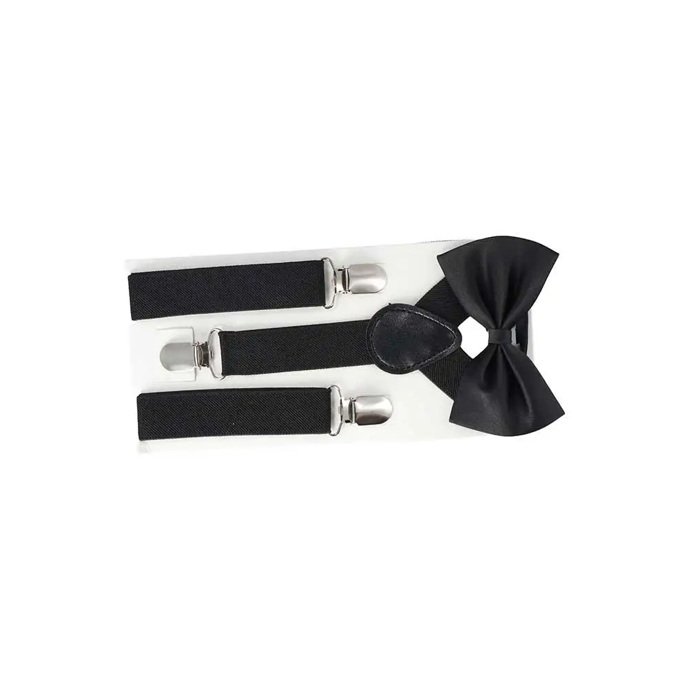 Verstelbare riemclip voor meisjes Riem voor kinderen Effen kleur Stropdas Bretels Set Vlinderdas Bretels Clips Hangende broekclip