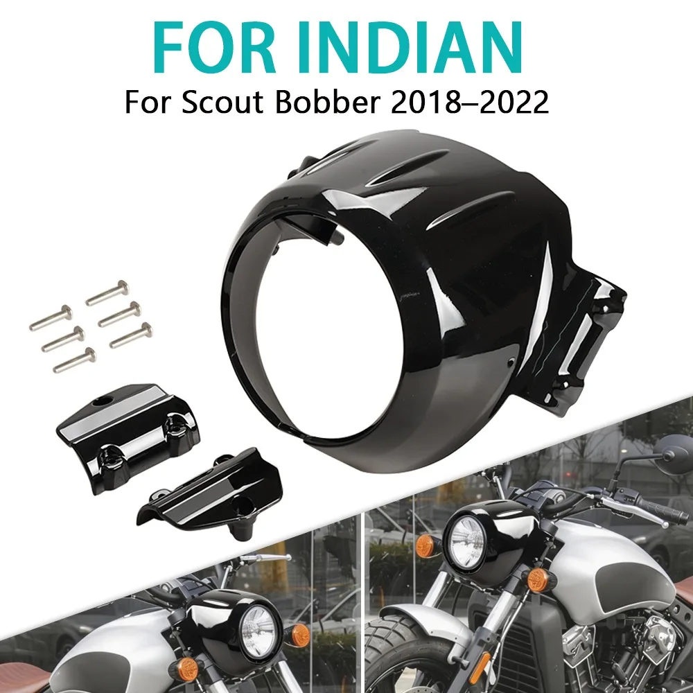 

Motorcycle Accessories ABS Front Headlight Fairing Cover Fit For Indian Scout Bobber Sixty 2016 2017 2018 2019 2020 2021 2022