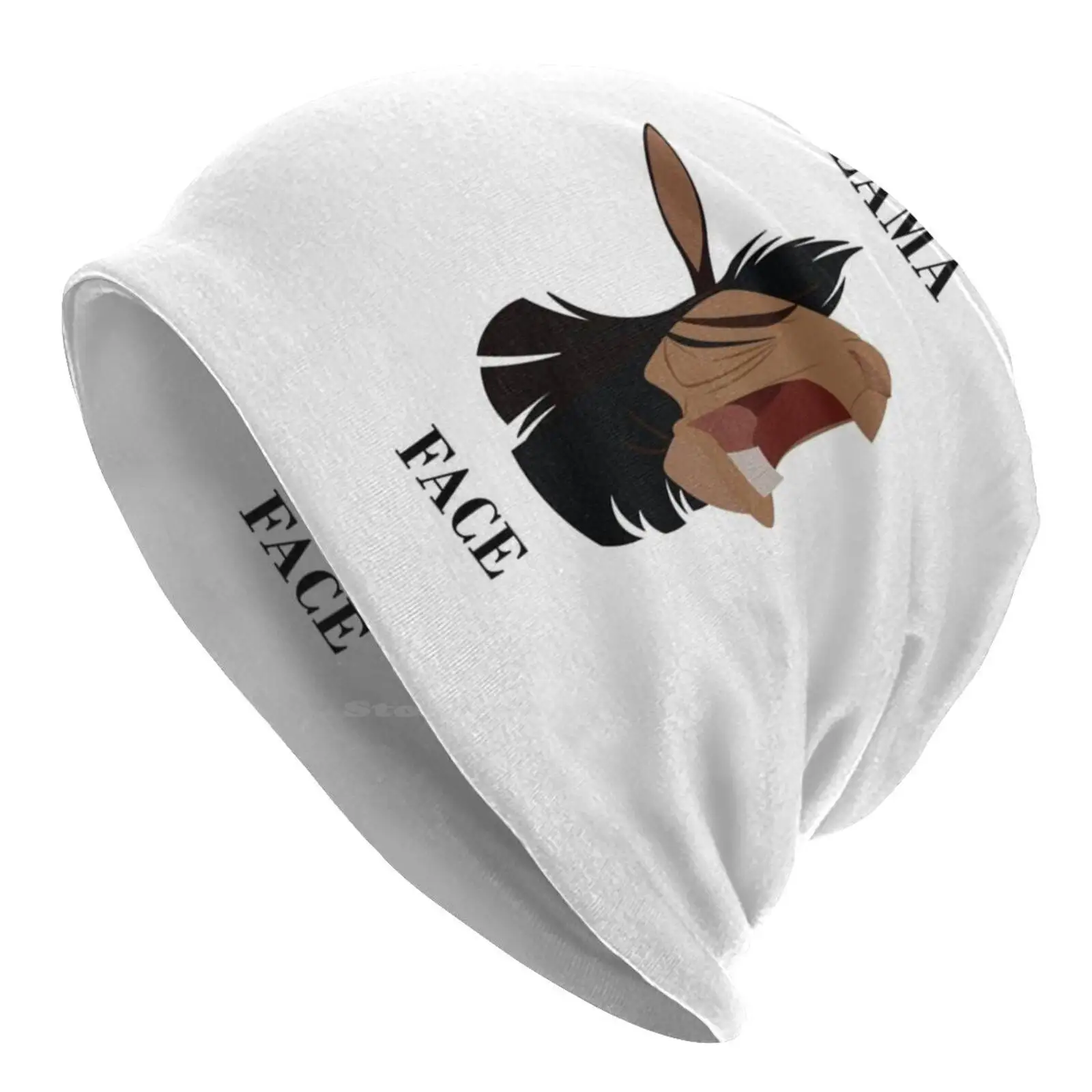 Llama Face! Knitted Hat Warm Beanie Outdoor Caps Kuzco Emperors New Groove Llama Face Drama Llama Cartoon Funny David Spade