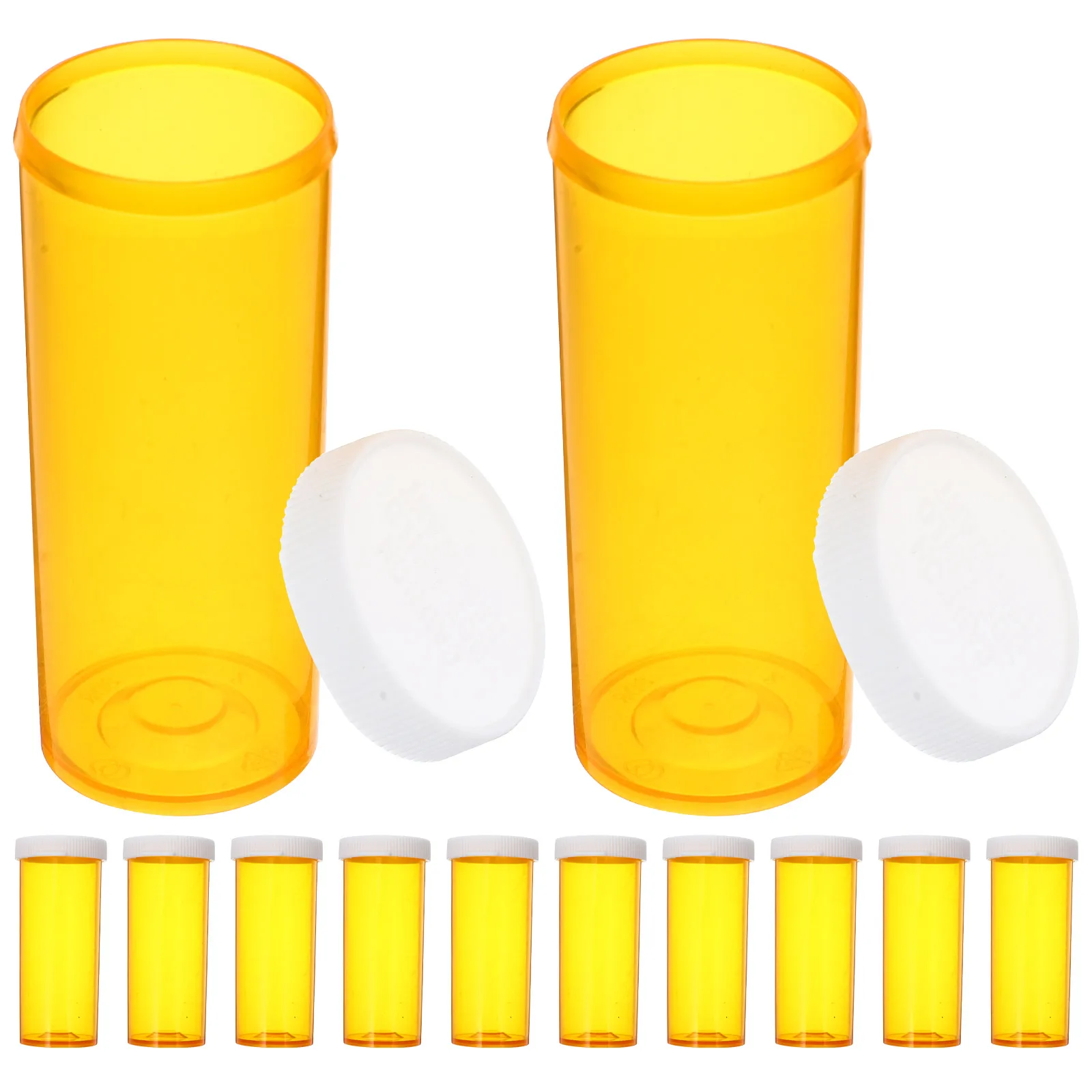 

12 Pcs Pill Dispensing Bottles Cases Container Medicine Storage Orange Pharmacy Empty Vials Travel