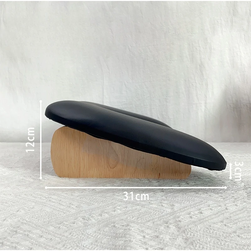 وسادة يد فنية للأظافر على شكل حرف U، حامل محمول قابل للطي، تصميم مائل من الخشب الصلب، وسادة مسند للذراع، وسادة يد لصالون الأظافر #6