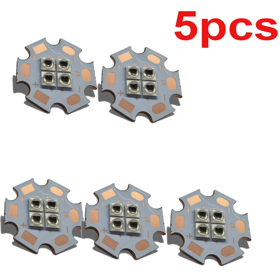 5PCS 10-12W Infrared 740nm 808nm 850nm 940nm IR LED Light Emitting Diode3535 4-LEDs 3V6V12V led bead with 20mm Copper PCB