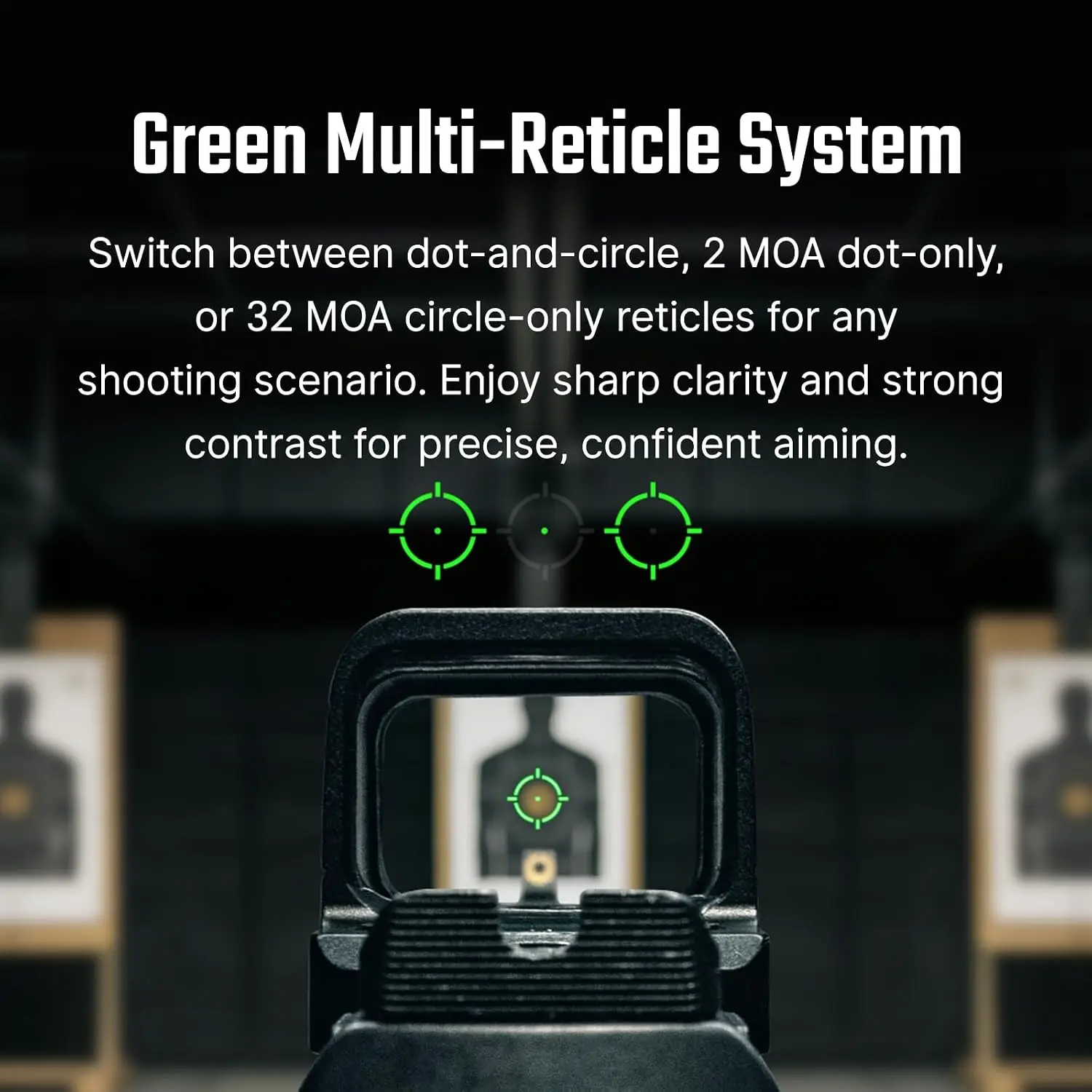 SE Enclosed Red/Green Dot, 2 & 32 MOA Multi-Reticle or 6 MOA Dot