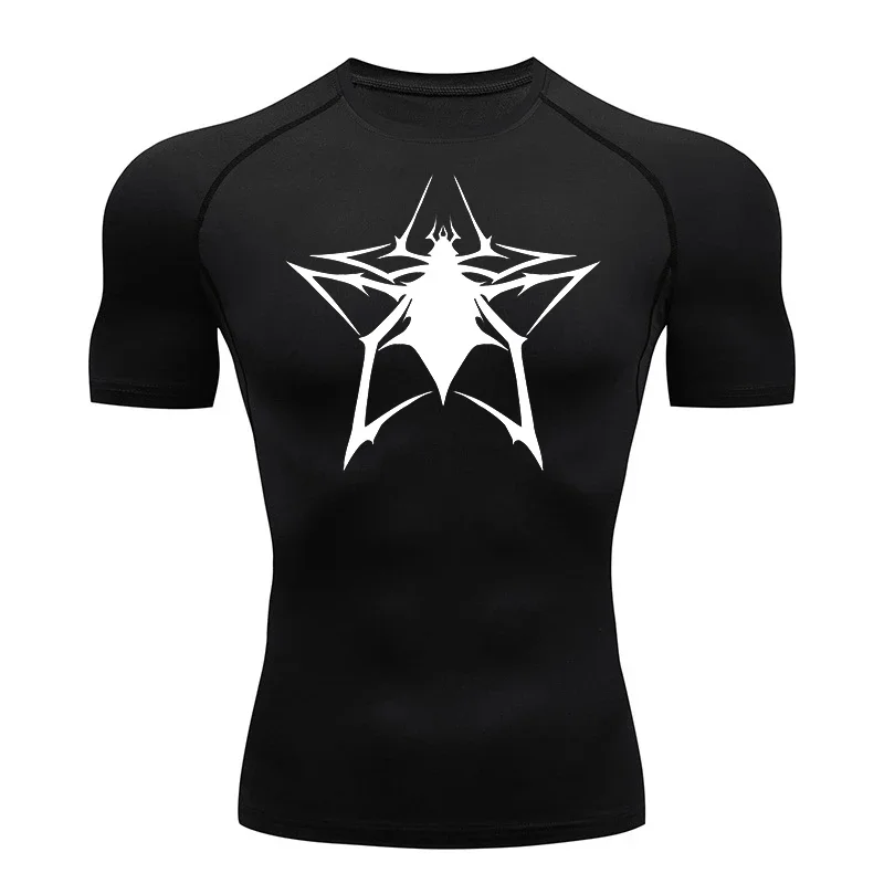 Spider Graphic Compression Shirts for Men Sport Quick Dry Tshirts Tops Gym Workout Running Undershirts Base Layer Rash Guard