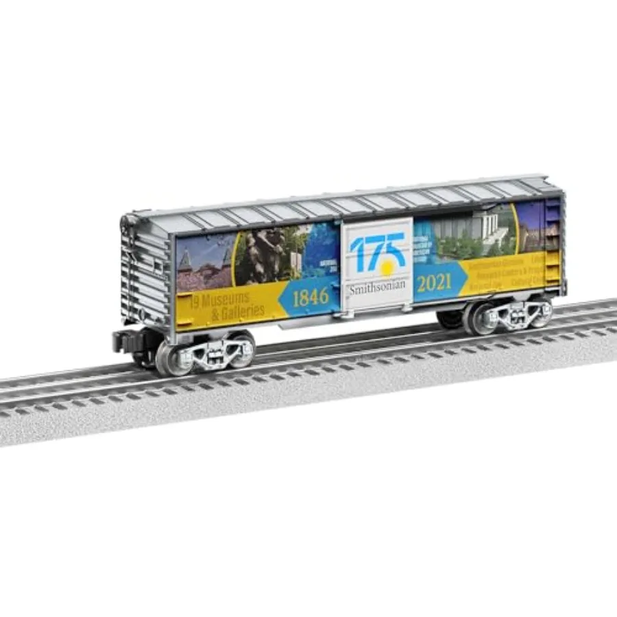 

Smithsonian 175th Anniversary O Gauge Model Train Boxcar: display application, metal body, navy blue with gold accents, limited
