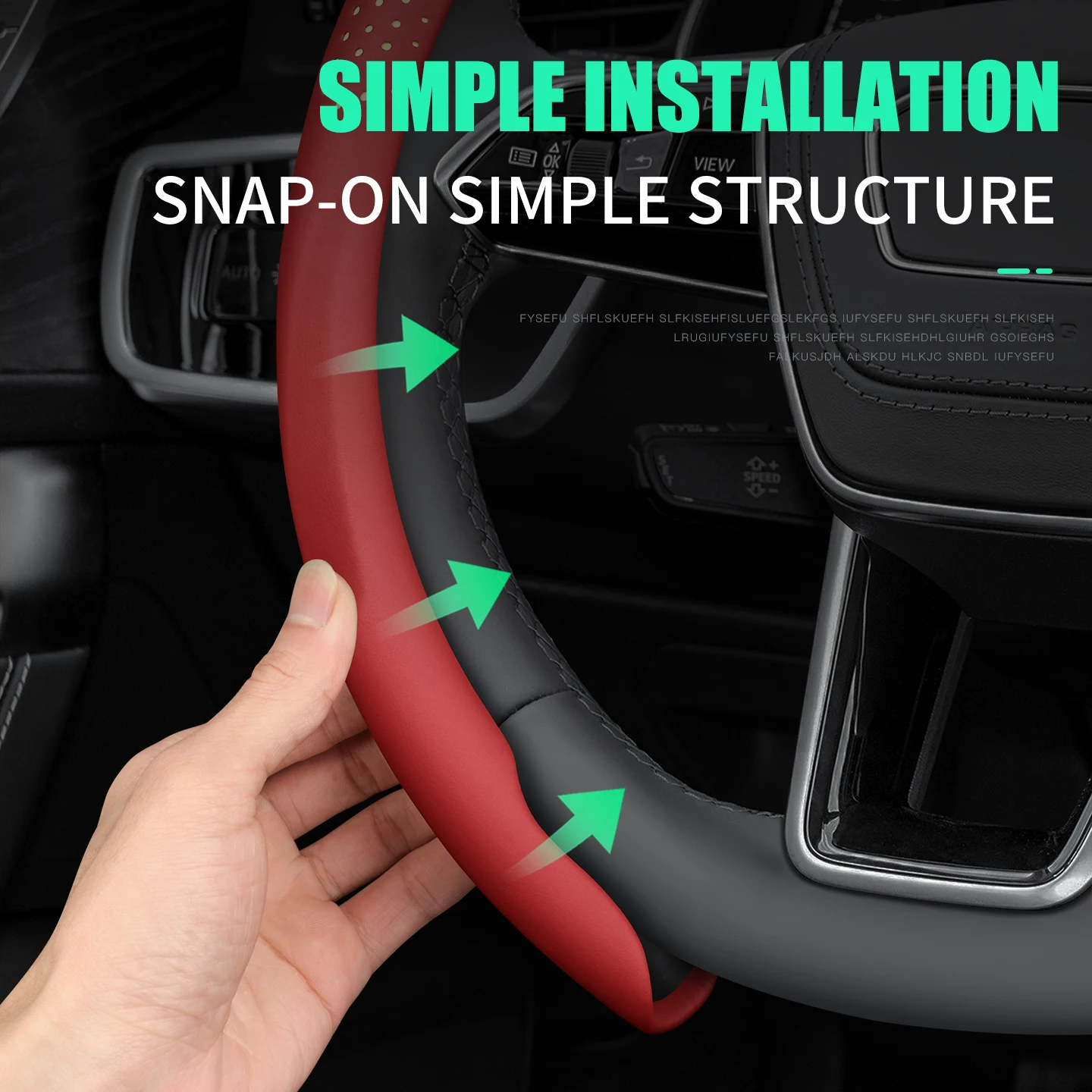 Car Luminous Steering Wheel Cover, Universal Type, Pu Leather Anti-Slip Luminous Steering Wheel Protective Cover, Car Interior Accessories